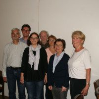 Der neue Vorstand von links nach rechts: Ronald Lindner, Eric Kirschner, Mechthild von der Mülbe, Gerd Richter, Gertrud Reiter-Frick, Helga Handlos, Gis Peitruska