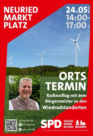 Radlausflug mit dem Bürgermeister zu den Windradstandorten